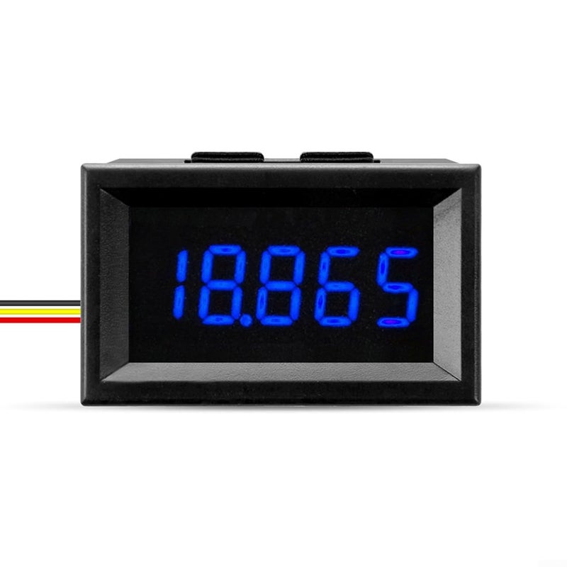 فولتميتر رقمي أحمر DC 0-33V شاشة LED بخمسة أرقام لقياس الجهد إلكترونيات السيارات والهواة - Image 2